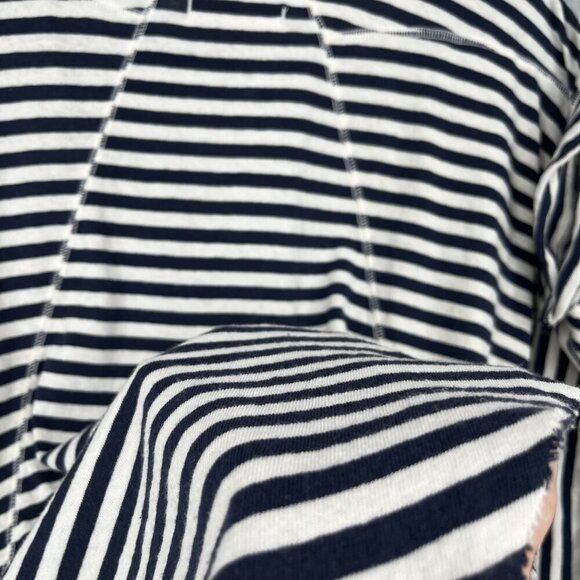 We the Free People Striped Angel Shirt Size M Navy Combo Distressed Oversized - Picture 8 of 12